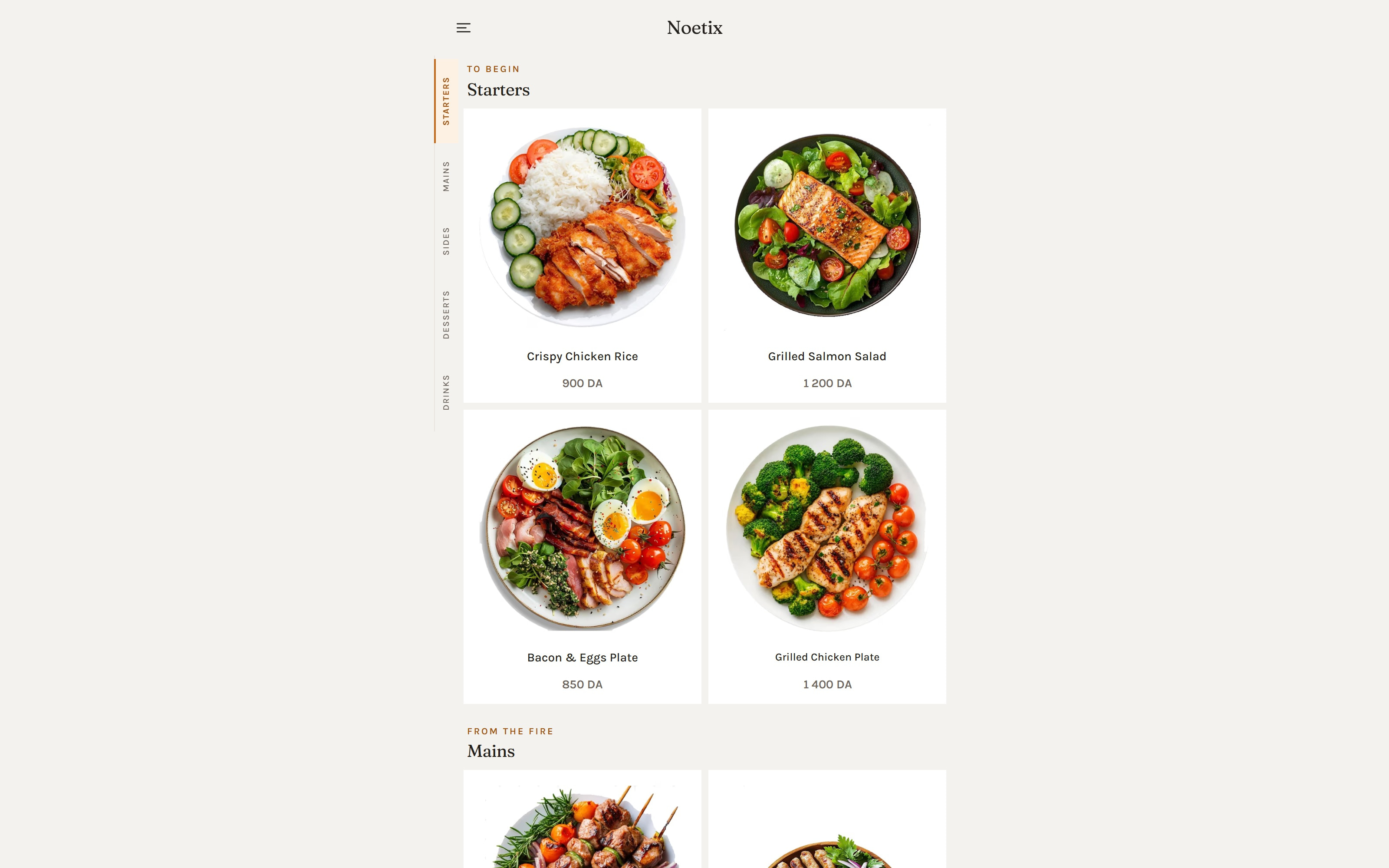 Menu Platform